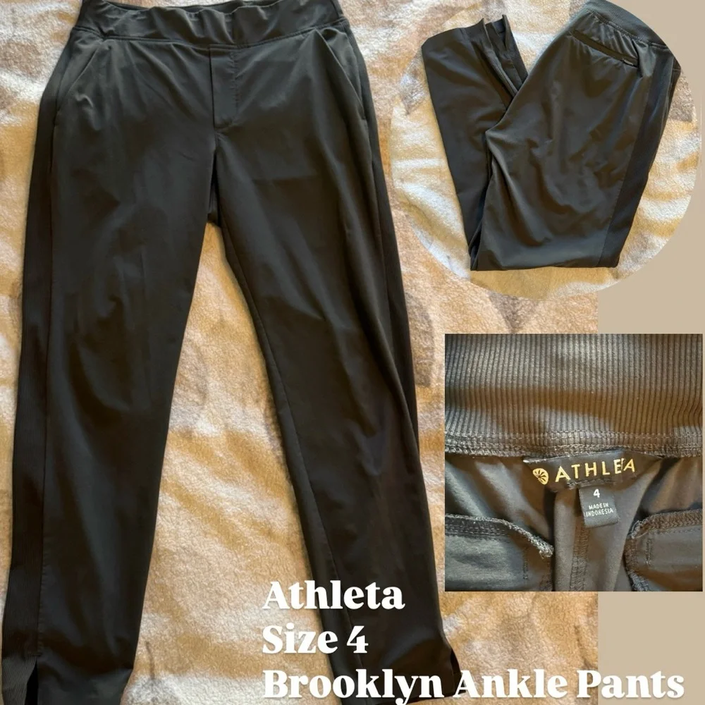 Brooklyn Ankle Pant Olive Green Straight-Leg Athleisure Pant - Picture 1 of 6